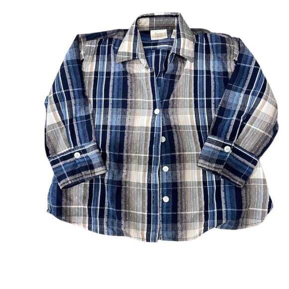 Baxter and wells  Blue Plaid Long Sleeve Button-Down Shirt Size‎ L - Picture 1 of 7